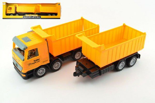 Auto sklápěč souprava 2ks plast 62cm na setrvačník v krabici