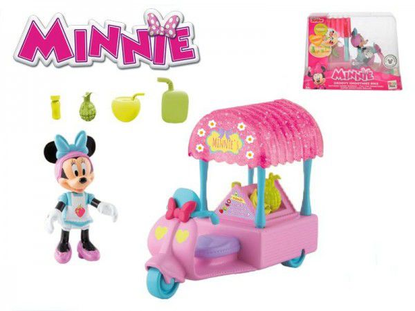 Minnie motorka plast 14cm s kloubovou figurkou 8cm s doplňky v krabičce