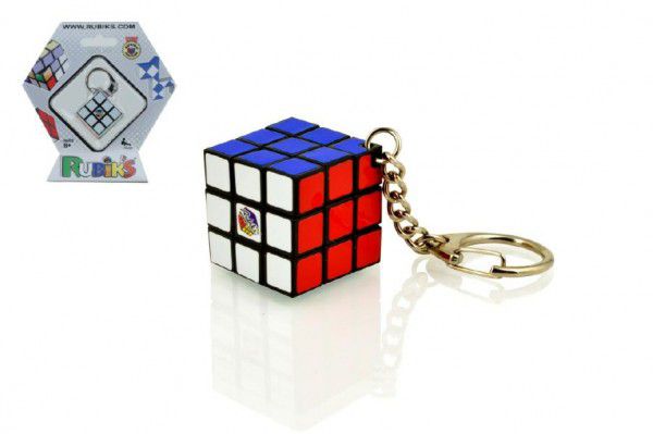 Rubikova kostka hlavolam přívěšek plast 3x3x3cm na kartě