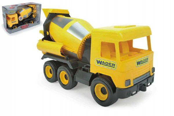 Auto middle Truck domíchávač plast 40cm žlutý v krabici Wader