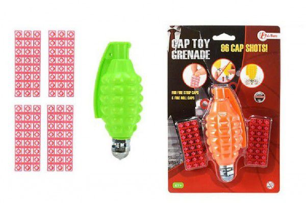 Ruční granát plast/kov 13cm na kapsle 96ran na kartě