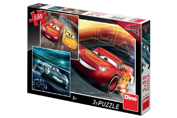 Puzzle 3x55 dílků Auta/Cars 3 Disney 18x18cm v krabici