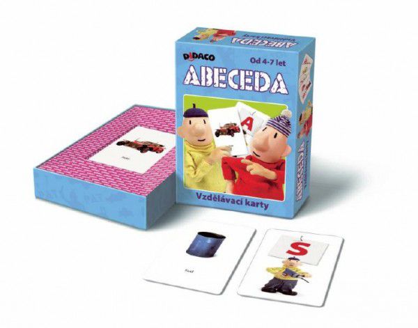 DIDACO vzdělávací karty abeceda Pat a Mat 2x23 karet v krabici 10x16x3cm