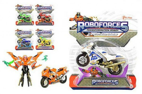 Transformer robot/motorka plast 11cm asst 6 druhů na kartě