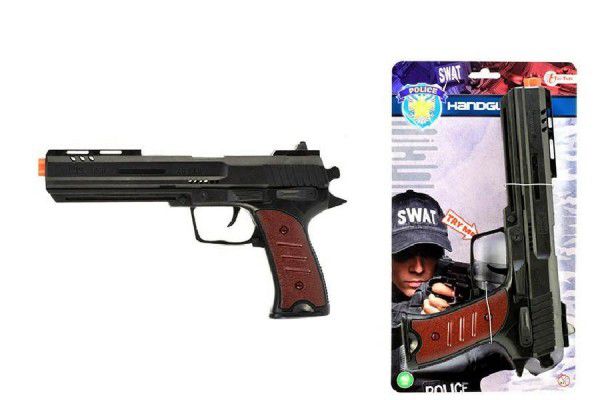 Pistole jiskřící plast 28cm na setrvačník na kartě