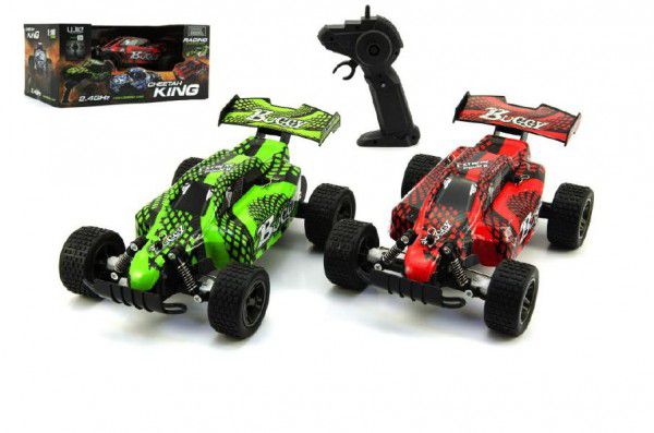 Auto RC Buggy plast 22cm s adaptérem na baterie asst 2 barvy v krabici 31x15x19cm