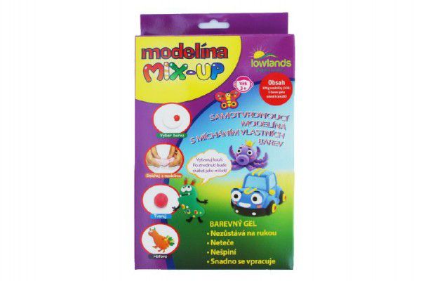 Modelína/plastelína samotvrdnoucí MIX-UP 100g+5 barev gelu v krabici 15x24x3cm