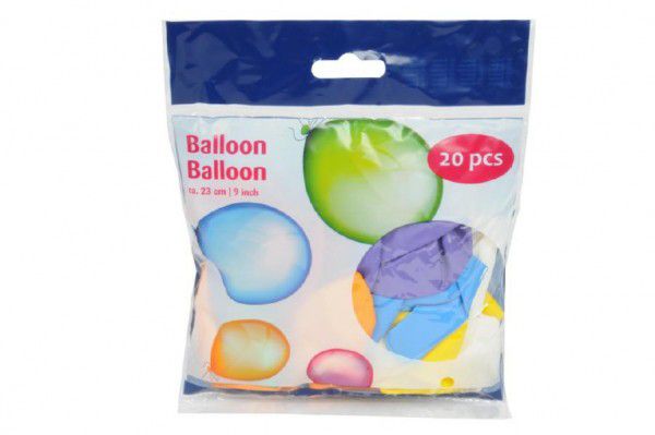 Balonek nafukovací 23cm 20ks v sáčku karneval