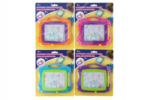 Magnetická tabulka kreslící plast 19cm asst 4 barvy na kartě