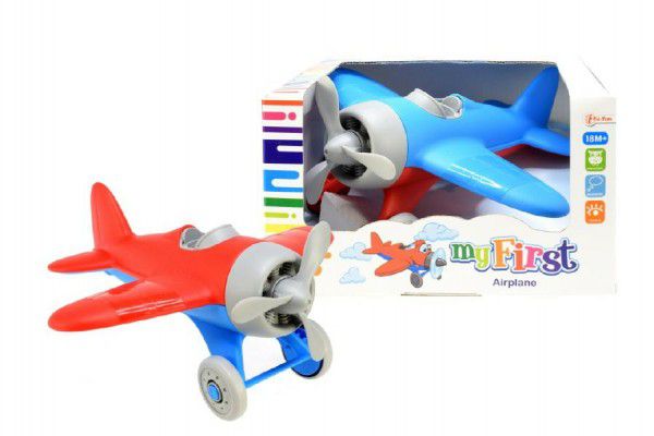 Letadlo plast 22cm volný chod asst 2 barvy v krabici