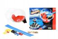 Dráha závodní+2 auta plast s doplňky v boxu 29cm