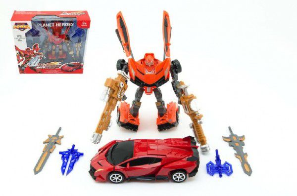 Transformer robot/auto 25cm asst 2 barvy v krabici 34x33x10cm