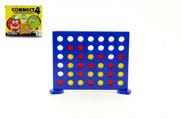 Piškvorky 4 v řadě plast společenská hra v krabičce 13x11x3cm