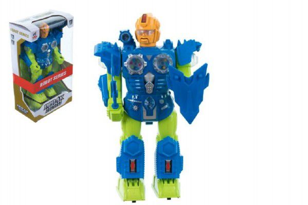 Robot plast 30cm na baterie se zvukem se světlem v krabici