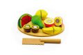 Ovoce krájecí s prkénkem dřevo 17ks 21,5x15x7cm v krabici 24m+