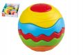Míček duhový skládací plast 10cm v síťce 6m+