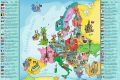 Vzdělávací puzzle mapa Evropy 200 dílků 60x40cm v krabici 33x23x6cm