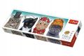 Puzzle kočky s čepicemi panorama 500 dílků