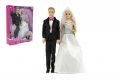 Panenka 2ks nevěsta a ženich plast 30cm v krabici 25x33x7cm