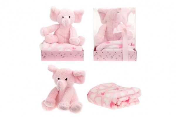 TEDDIES Sada slon deka růžový