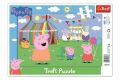 Puzzle V zábavním parku Prasátko Peppa/Peppa Pig 15 dílků