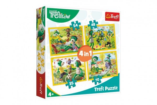 Puzzle 4v1 Rodina Treflíků v krabici 28 x 28 x 6 cm
