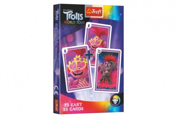 Černý Petr Trolls/Trollové společenská hra karty v krabičce