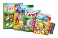 Omalovánky + aktivity Na farmě 4 ks,  pastelky CZ + SK verze