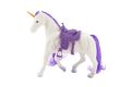 Jednorožec kůň fliška se sedlem 16 cm 3 barvy v krabičce