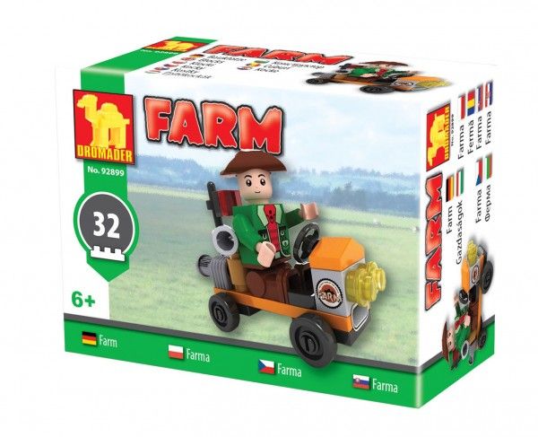 Stavebnice Dromader Traktor farma 32ks v krabici 9x7x5cm