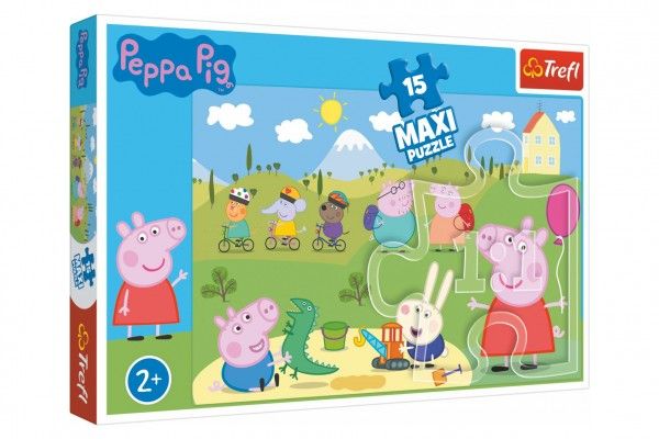Puzzle Prasátko Peppa/Peppa Pig Šťastný den 15 dílků
