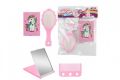 Sada krásy jednorožec hřeben + zrcátko plast 4 barvy v sáčku