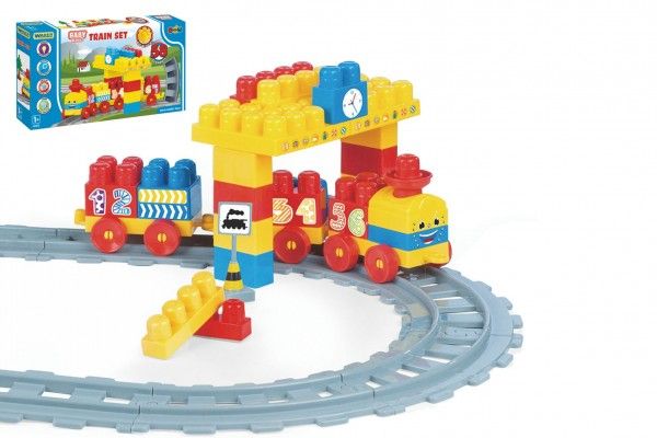 Baby Blocks vlak s kolejemi a stavebnicí  s doplňky