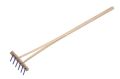 Hrábě modré s násadou s 6 kolíky dřevo/plast 90 cm nářadí