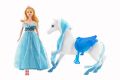 Kůň česací + panenka Ledová princezna plast v krabici 46x33x9cm