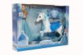 Kůň česací + panenka Ledová princezna plast v krabici 46x33x9cm