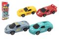Auto/Autíčko sportovní 4ks plast 9cm na zpětné natažení v krabici 12x29x4,5cm