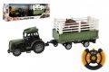 Traktor s vlekem RC plast 43cm 2,4GHz na dálk. ovl. na baterie 2 druhy v krabici 52x17x12cm