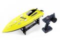 Motorový člun/loď do vody Fleg RC plast 34cm žlutý na baterie+dob. pack+USB 2,4Ghz v krabici 36x27