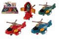 Vrtulník/Helikoptéra s robotem na setrvačník, 15 cm, plast