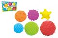 Sada míčků, gumové s texturou, 6 - 8 cm, 6 ks