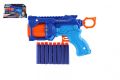 Pistole na pěnové náboje 22 cm plast + 8ks nábojů