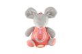 Myš natahovací hrací strojek, plyš, 16 x 20 cm, lososová