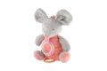 Myš natahovací hrací strojek, plyš, 16 x 20 cm, lososová