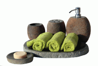 Kamenná koupelnová sada Natural River Stone