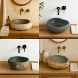 Kamenné umyvadlo z říčního kamene 25–45 cm, originál