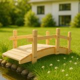 Dřevěný zahradní můstek, 71 cm, bez nátěru, česká výroba