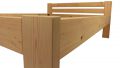 Dřevěná postel 160 x 200 cm - přírodní lak - včetně roštů