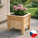 Dřevěný květináč na nohách Maceta 40×40×37 cm, bez úpravy