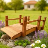 Dřevěný zahradní můstek, 71 cm, s nátěrem, česká výroba